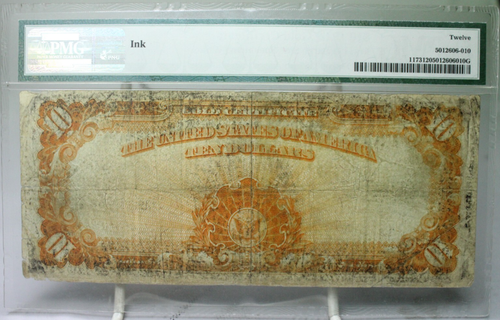 1922 $10 Gold Certificate Fr#1173 PMG F15 Ink #2257 - Picture 2 of 2
