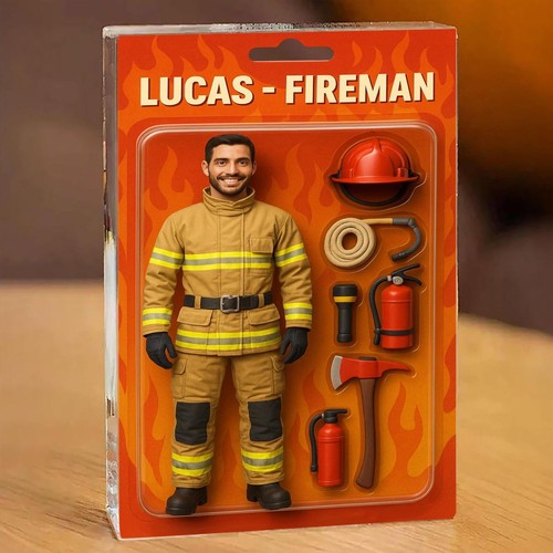 Firefighter Gift - Custom Photo Figure - Acrylic Block for Dad - Hero Keepsake - Picture 4 of 5