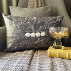 Grey Suede Set of 2 Lumbar Pillow Cover Solar Quartz Gemstone-Quartz Center Grey