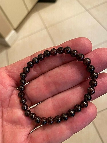 Granat Kristall Mineral Edelstein 6 mm Größe Perlen Mala Stil Armband - Bild 7 von 9