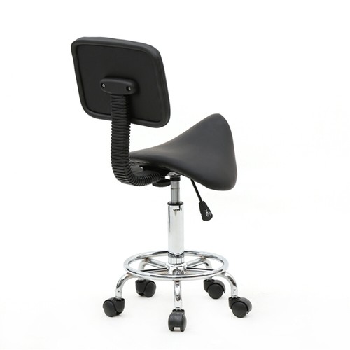 Ergonomic Saddle Stool Hydraulic Swivel Rolling Salon Massage Chair w/ Backrest - Picture 5 of 10
