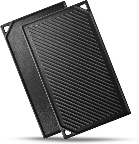 Nonstick Reversible Griddle for Gas Grill, Cast Iron Griddle Plate Griddle