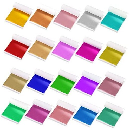 1000 Sheets 20 Colors Gold Leaf Sheets Imitation Gold Leaf Paper Metallic Gold