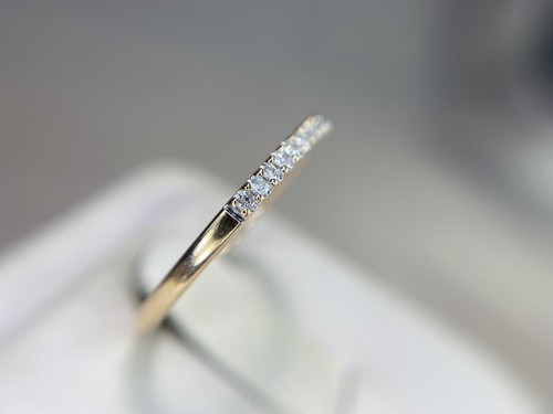 10k Rose Gold Natural Round Brilliant Diamond Prong Set Wedding Band Stack Ring - Picture 4 of 5