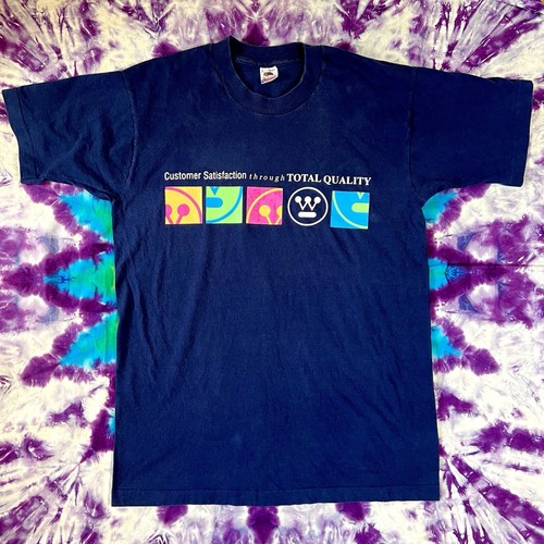 Vintage 90s Westinghouse Logo T Shirt Paul Rand Graphic Design Deconstructed - Bild 1 von 6