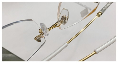 Women Fashion Anti Blue Diamond Cut Polygon Nearsighted Myopia Glasses Rimless - Picture 14 of 19