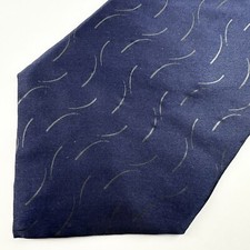 DKNY Mens Tie Necktie Blue Gray Geometric Silk Classic Length