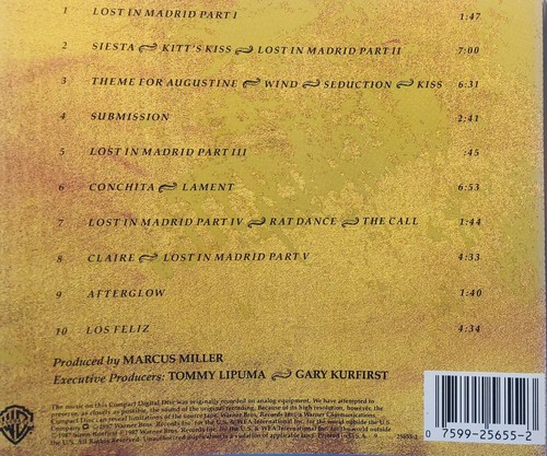 Music from Siesta by Marcus Miller/Miles Davis (CD, 1987, Warner Bros.) - Picture 2 of 2