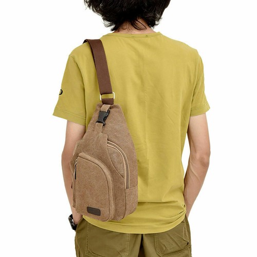 Borsa a tracolla uomo in pelle PU con cavo di ricarica USB viaggio sport - Foto 35 di 54
