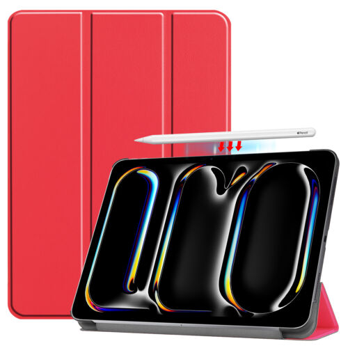 For iPad Air / Pro 13" 11" Slim Trifold Stand Smart Case with Pencil Holder - Picture 10 of 27