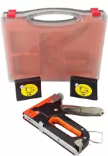 3 Way Stapler Staple Gun Brad Nailer KIT Heavy Duty Upholstery Wood with Case