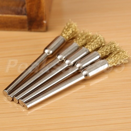 5pcs 5mm Brass Pencil Wire Wheel Brushes for Die Grinder Rotary Tool Wholesale - Picture 10 of 12