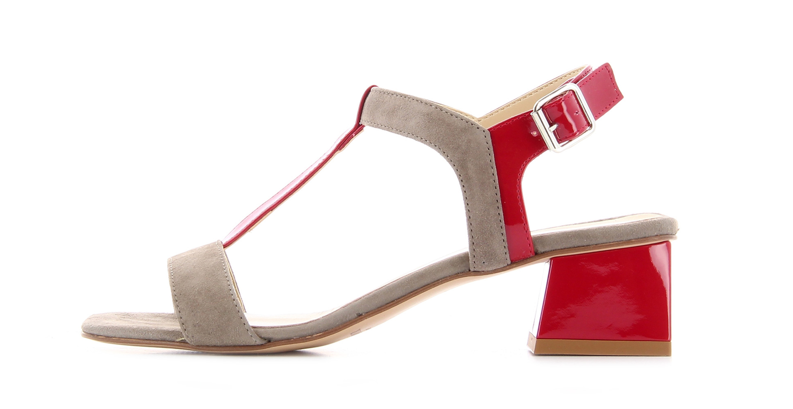 Sandale en daim et et et cuir verni beige et red Cafe black LF527324 79f872 Sandale en daim et et et cuir verni beige et red Cafe black LF527324 79f872