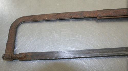 Vintage antique adjustable wood handle hand hack saw tool blacksmith meat saw ** - Picture 3 of 6