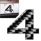 Window Door Wall Car Badge Emblem Number Signs Decals Stickers Carbon Black #4
