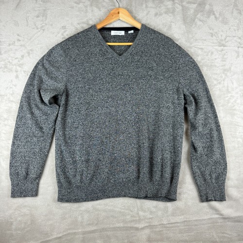 Calvin Klein Pullover Herren Large grau V-Ausschnitt Pulli weich Strick Freizeit klassisch - Bild 1 von 6