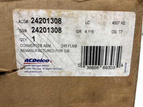 REMAN. Acdelco 24201308 Torque Converter 2.97 RATIO Auto Trans, 4T60-E - Picture 3 of 3