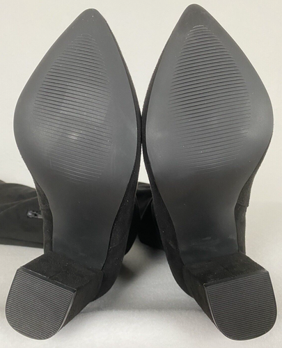 Aubriana Damen Gr. 8 schwarz Stretch langer Oberschenkel hoch Winterreiten Blockabsatz Stiefel - Bild 13 von 13