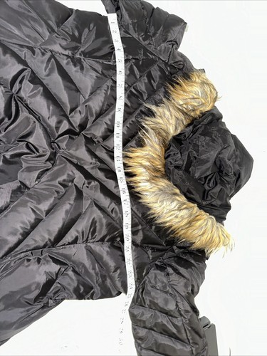 larry levine Quilted Black Down Coat Hooded Women XL - Picture 8 of 14