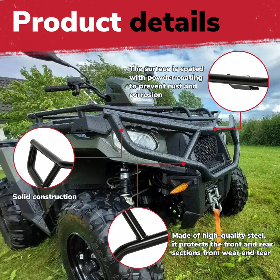 Brush Guard Bumper Set Front & Rear For Polaris Sportsman 570 EPS 2016-2020 - Image 4 of 4