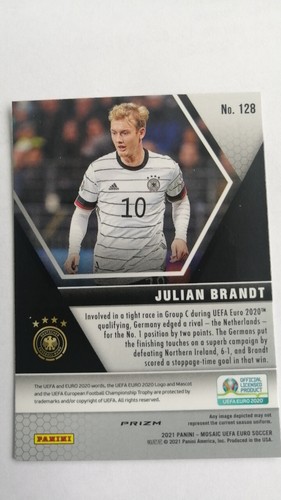 Julian Brandt Panini Mosaic Prizm Card Uefa Euro 2020 2021 - Germany - Bild 2 von 2