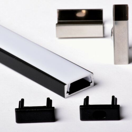 PROFILO ALLUMINIO 1m 2m 3m PER STRISCE STRIP LED BARRA RIGIDA PROFILATO - Foto 11 di 90