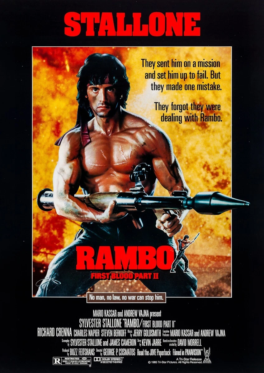 Stallone RAMBO FIRST BLOOD PART 2 Wallpaper Poster Prints