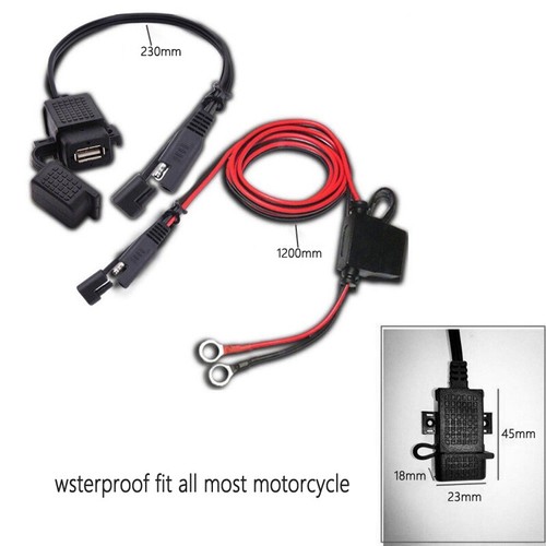 12V Motorrad Ladegerät SAE zu USB Adapter Stecker Kabel Wasserdicht Für Handy DE - Bild 12 von 16