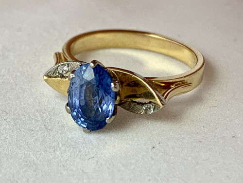 VINTAGE MID CENTURY (CIRCA 1970s) NATURAL SAPPHIRE DRESS RING VALUATION $5,590 - Picture 1 of 10