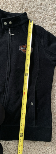 Harley Davidson Fleece Jacket Unisex Size L Black Full Zip *Collects Lint - Picture 12 of 17