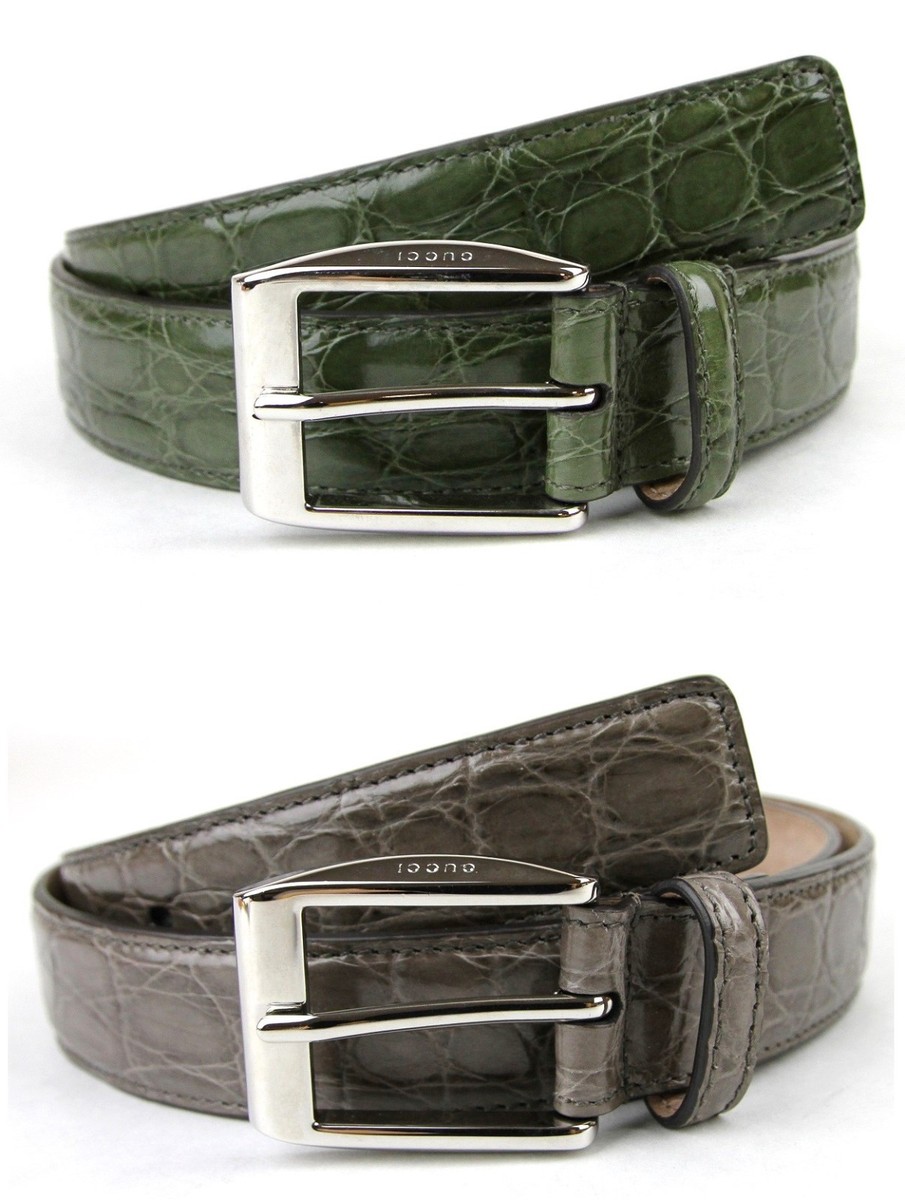 $895 NEW GUCCI Mens Crocodile Belt with Classic Square $895 NEW GUCCI Mens Crocodile Belt with Classic Square