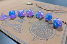 ✨Moonveil Gold✨ 7 Dice Set Poly RPG DnD Dungeons Dragons AD&D Pathfinder d20