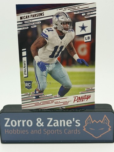 Micah Parsons 2021 Panini Chronicles Prestige Red Foil /199 Xtra Points RC #244 - Picture 1 of 2