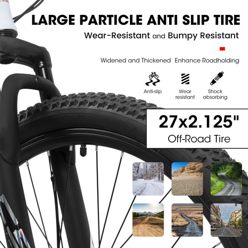 27 Inch Mountain Bike 21 Speed, Suspension Fork, Aluminum Frame Disc Brake - Picture 5 of 14