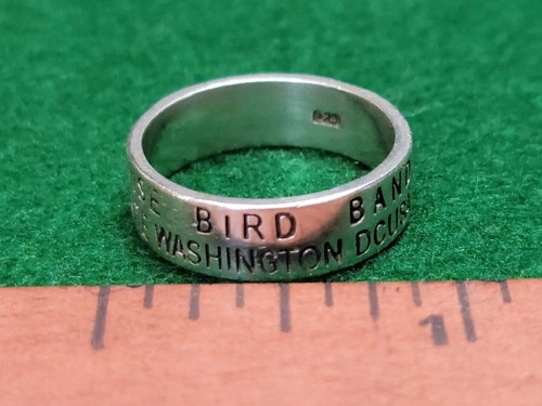 Avise Bird Band Write Washington DC USA STERLING SILVER 925 RING Size 9.5 - Picture 10 of 18