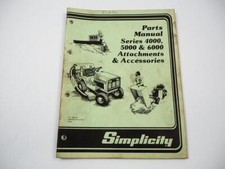 Simplicity Series 4000 5000 6000 Traktor Zubehör Ersatzteilliste Parts List 1983