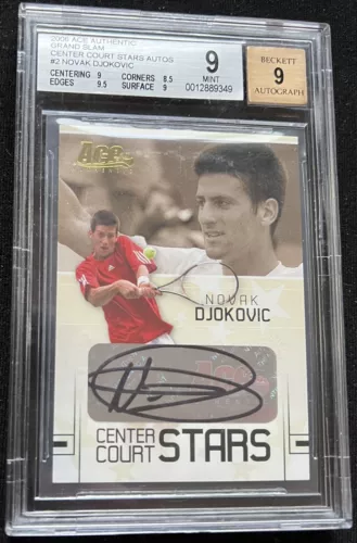 2006 Ace Authentic Center Court Stars Novak Djokovic ROOKIE RC BGS 9 AUTO 9