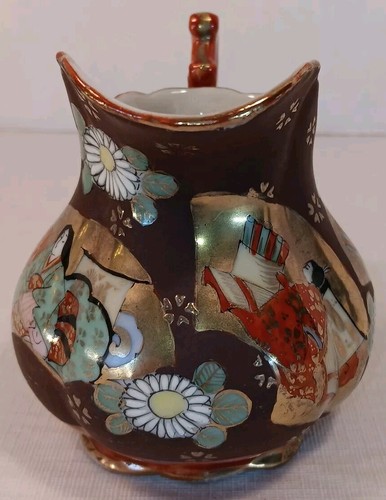 Japanese Porcelain Creamer Pitcher Geisha Scene Asian Nice! - Picture 4 of 9