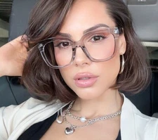 XXL OVERSIZED Cat Eye MISS PRETTY Clear Eyeglasses Glasses COMPUTER LENS