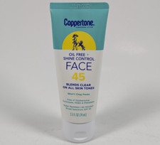 Coppertone Oil Free + Shine Control Face Sunscreen SPF 45 Lotion 2.5oz Exp 09/25 3.40 per gallon