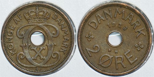 Denmark 1928 2 Ore 198390 combine shipping - Picture 1 of 3
