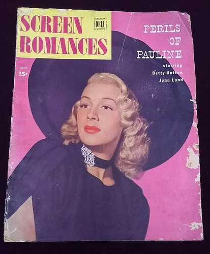 1947 JULY SCREEN ROMANCES MAGAZINE - Betty Hutton Front Cover 90 Pages Used Worn