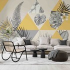 3D Yellow Geometric Triangle Leaf Wall Murals Wallpaper Murals Wall Sticker