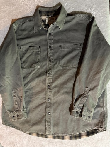 Vintage LL BEAN Flanell kariert gefüttert Shacket Canvas Mantel Hemd Herren XL 90s Jacke 80s - Bild 2 von 12