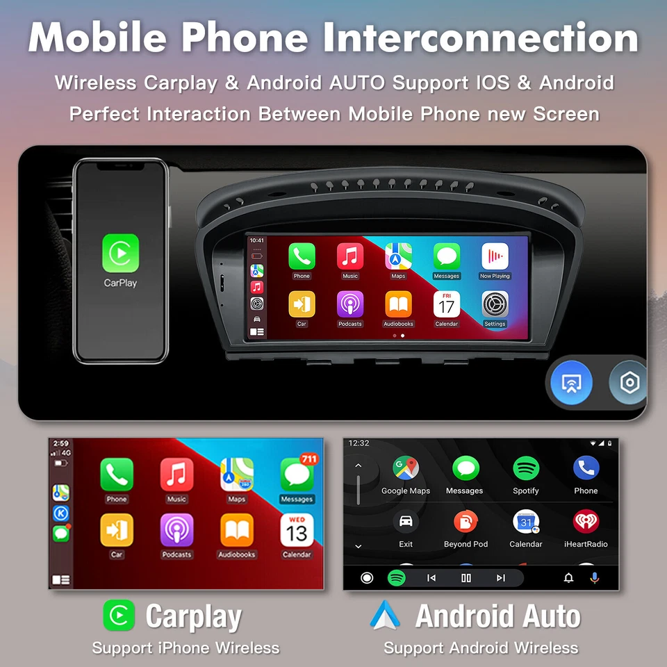 8.8'' Wireless Apple CarPlay Multimedia Radio BT BMW 3 5er E90~E93 E60 E61 CCC - Image 4 of 4