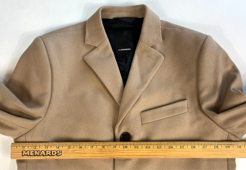 Men's J.Lindeberg Wolger Compact Melton Wool Coat Tan Sz EU 48 - Picture 19 of 21
