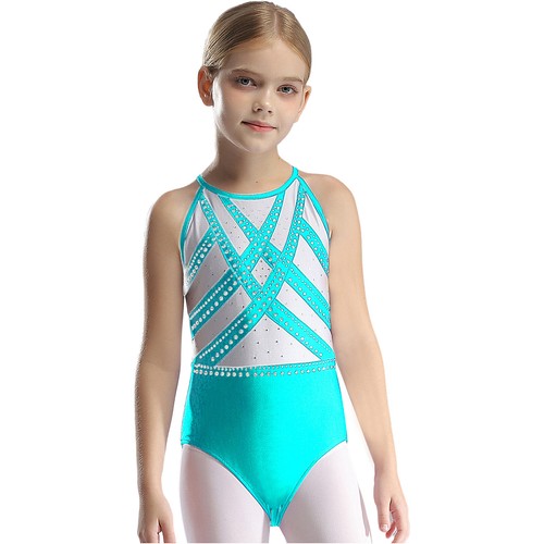 Kids Girls Jumpsuit Fitness Bodysuit Ballet Leotard Athletic Costume Skating - Picture 47 of 67