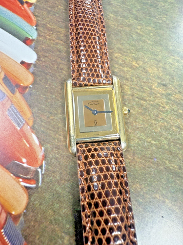 Ladies Cartier Must De Cartier Vermeil Tank Gold Sterling Watch Ref: 388001 - Picture 5 of 9