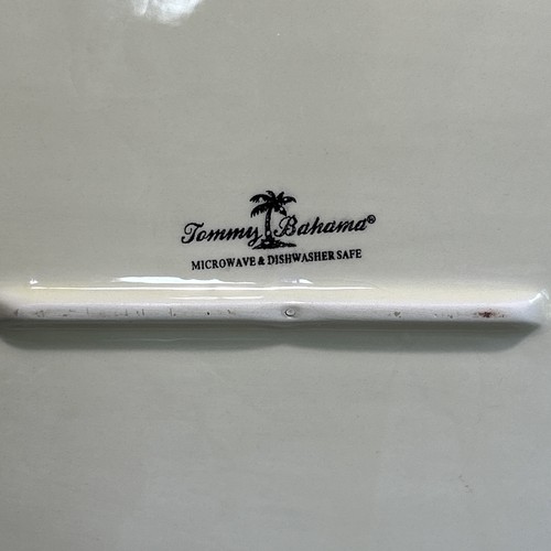 Tommy Bahama 18" Servierplatte gelb Teller mit tropischen Blättern - Bild 3 von 9