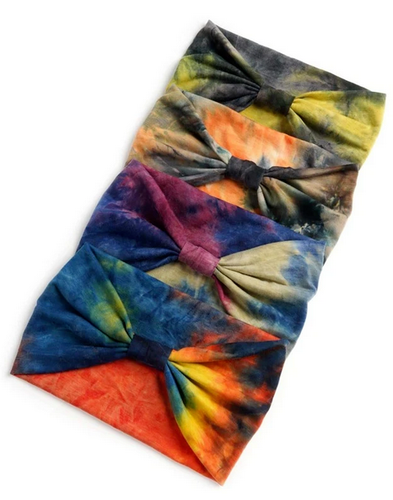 Womens Bandana Wide Knotted Headband Hairband Hair Tie Dye Turban 800 - Picture 22 of 41